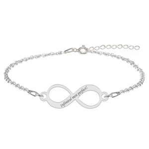 Bratara argint infinit 20 mm - personalizata cu text